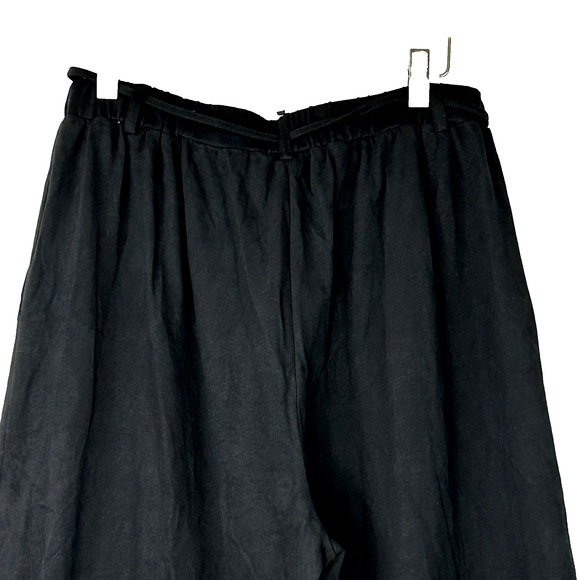 Cider Pants Womens Large Black Elastic Waist With Tie Wide Leg Trousers Palazzo - Picture 6 of 9